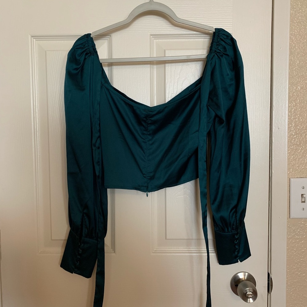 Dark Green blouse top size M